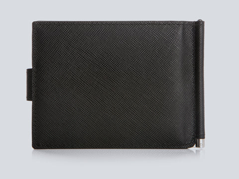 Small Men's Wallet Black Rear Closed
