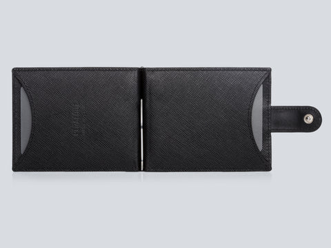 Small Men's Wallet Black Front Open
