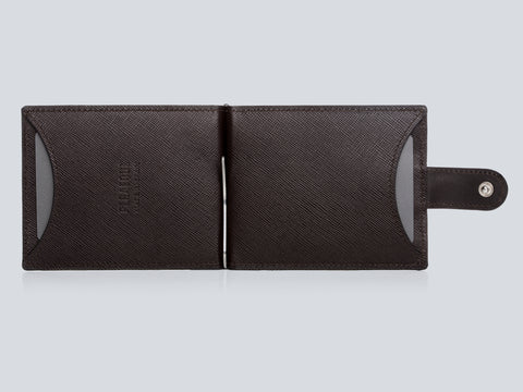 Small Men's Wallet Chocolate Front Open