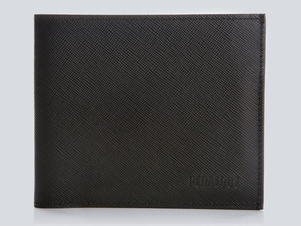 Compact Men's Wallet Black Front Closed