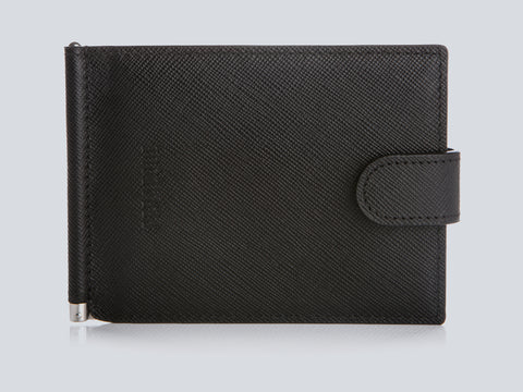 Small Men's Wallet Black Front Closed