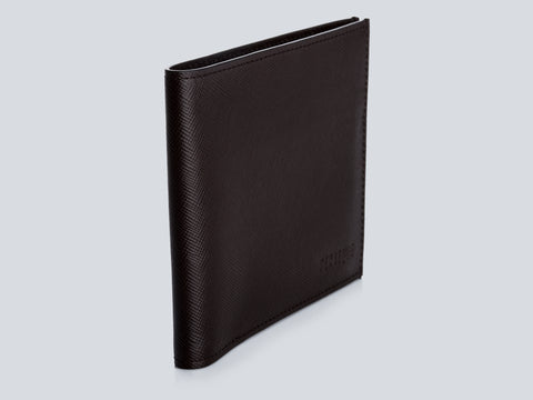 Compact Men's Wallet Chocolate Perspective Closed